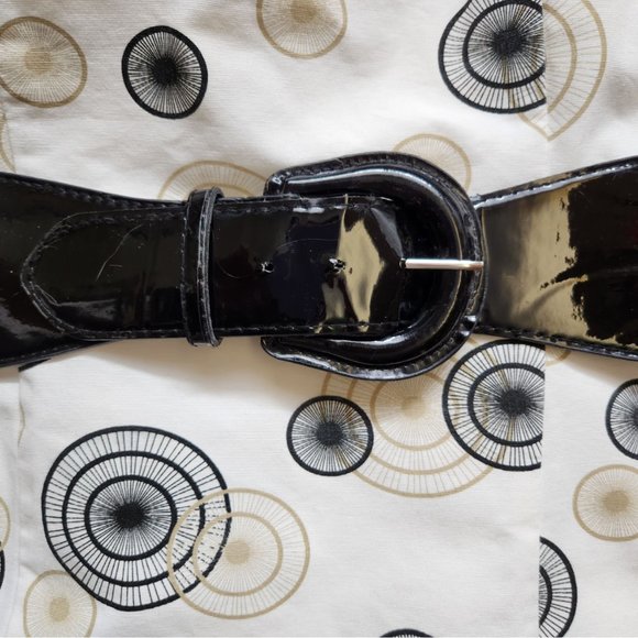 Tweeds black tan and white dress with belt - Picture 4 of 6